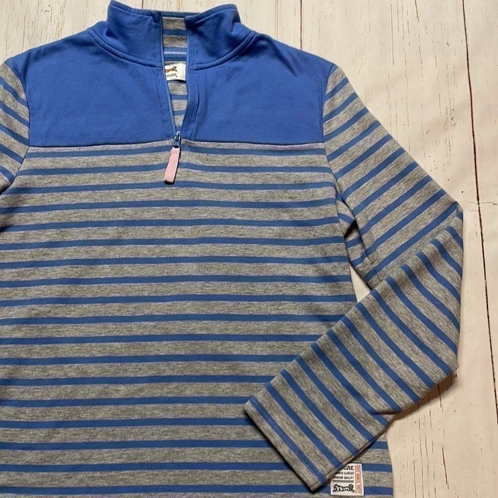 Le Tigre woman, three-quarter zip, long sleeve top size M gray/sky blue - Picture 2 of 7